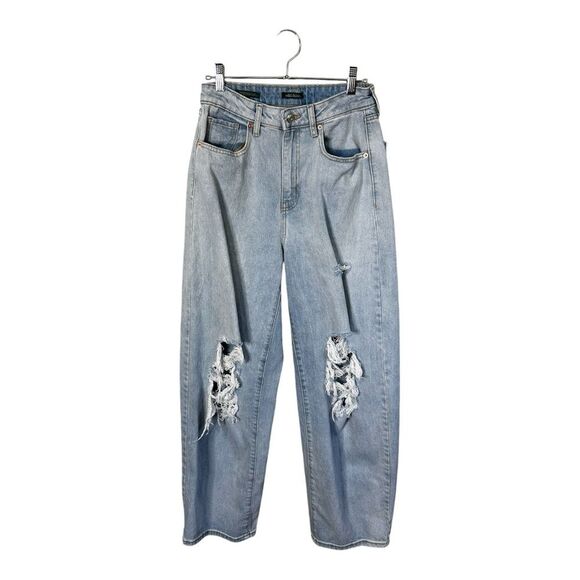 Wild Fable Womens Jeans High Rise Straight Light Wash Distressed Stretch 4 - Picture 11 of 11